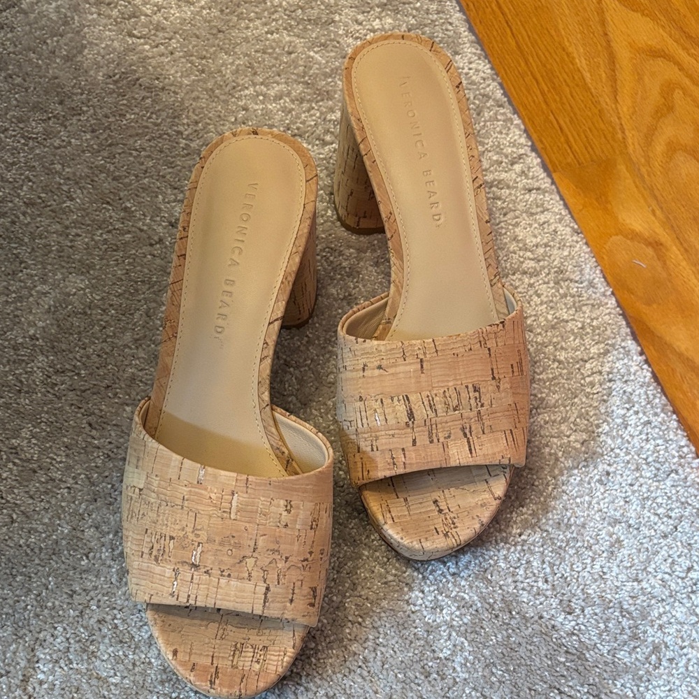 Veronica Beard Cork Tan Women's Mules